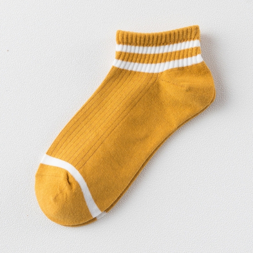 

20 Pairs College Wind Striped Boat Socks Women Casual Cute Socks(Yellow)