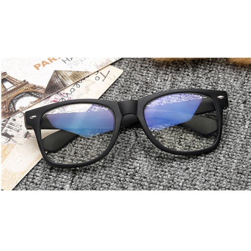 

Men Women Anti Blue Ray Eye Protective Glasses Blue Film Plain Glasses(Frosted Black)