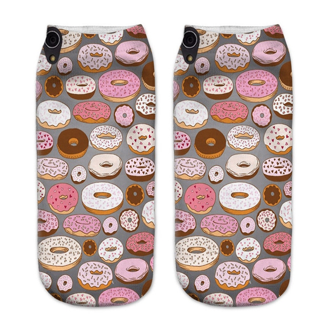 

12 Pairs Food And Fruit Print 3D Kawaii Socks(A028)