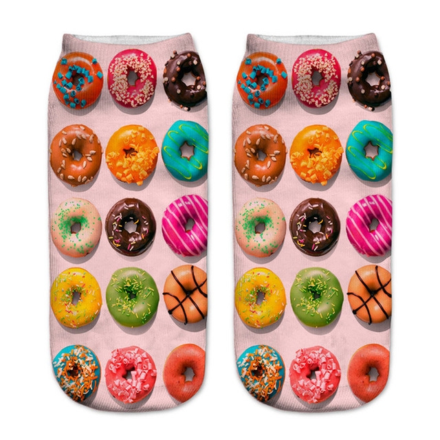 

12 Pairs Food And Fruit Print 3D Kawaii Socks(A033)