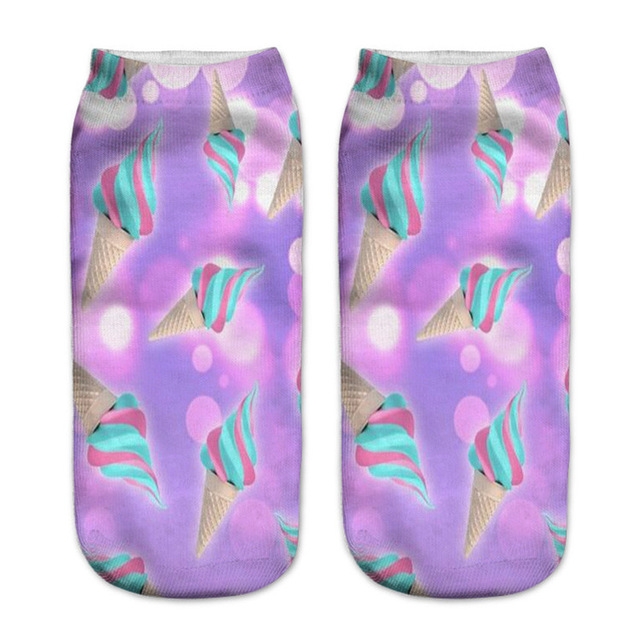 

12 Pairs Food And Fruit Print 3D Kawaii Socks(A042)