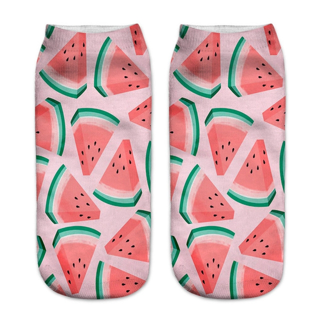 

12 Pairs Food And Fruit Print 3D Kawaii Socks(A043)