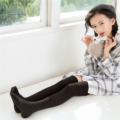 

Girl Non-slip Knee Socks Cotton Thigh Socks Baby Stockings, Size:Sock Length 47 cm(Black)