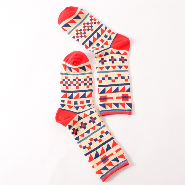

5 Pairs Funny Cute Happy Socks Womens Men Print Casual Harajuku Socks(Triangle)