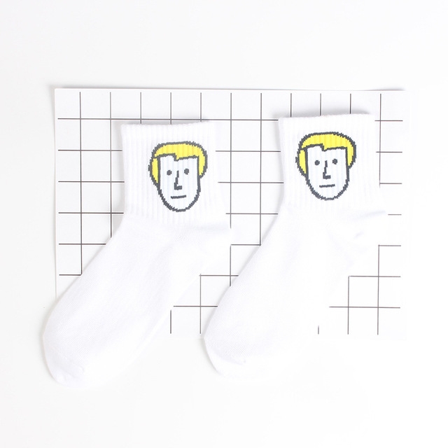 

3 Pairs Harajuku Cute Emoji Patterned Socks(Yellow Hair)