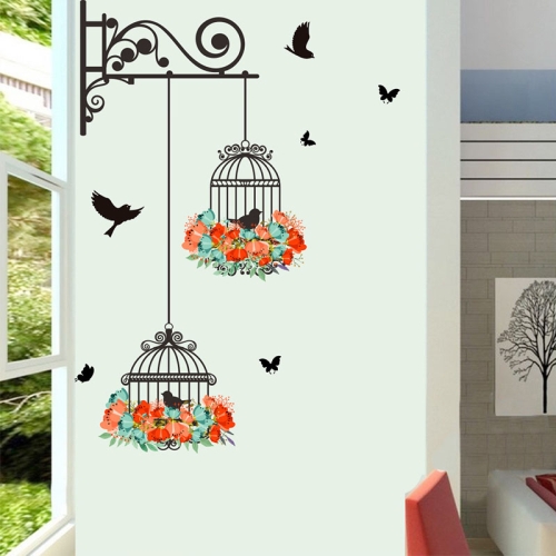 

Birdcage Flower Flying Living Room Nursery Room Wall Stickers Vinyl Wall Decals Wall Sticker