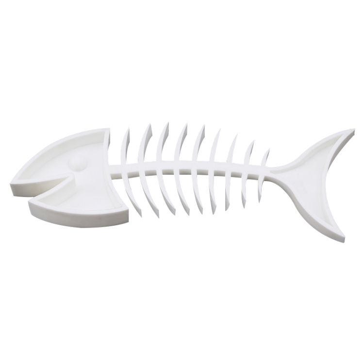 

Creative Fish Bone Shape Silicone Bathroom Soap Drain Soap Holder(White)