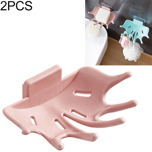 

2 PCS Seamless Crown Plastic Soap Box(Pink)