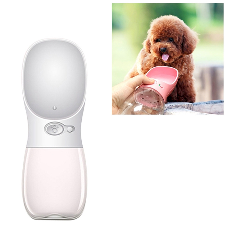 

Portable Pet Dog Water Bottle Small Large Dog Travel Puppy Cat Drinking Water Bowl Outdoor Pet Water Dispenser Feeder Pet Supplies, Size:550 ml(White)