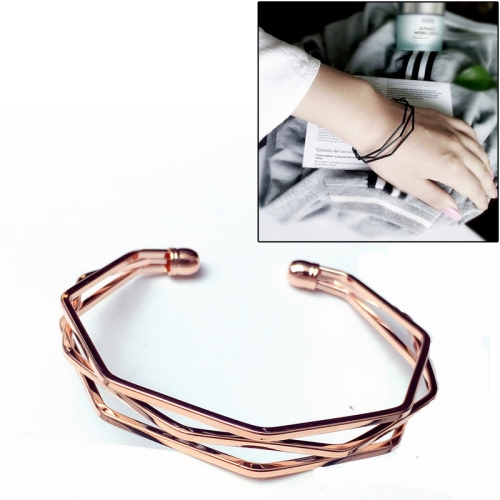 

Vintage Brief Open Charms Multi-layer Cuff Bracelet Bangles(Rose Gold)