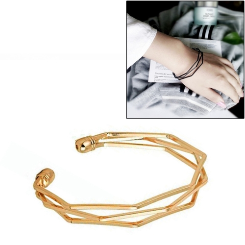 

Vintage Brief Open Charms Multi-layer Cuff Bracelet Bangles(Gold)
