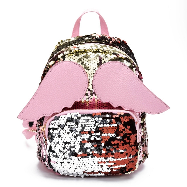 

Brilliant Sequins Shoulder Bag Angel Wing Shape Bag(Pink)