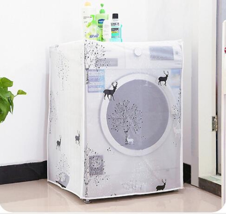 

Household Washing Machine Waterproof Transparent Printing Cover Dust Cover(Fawn)