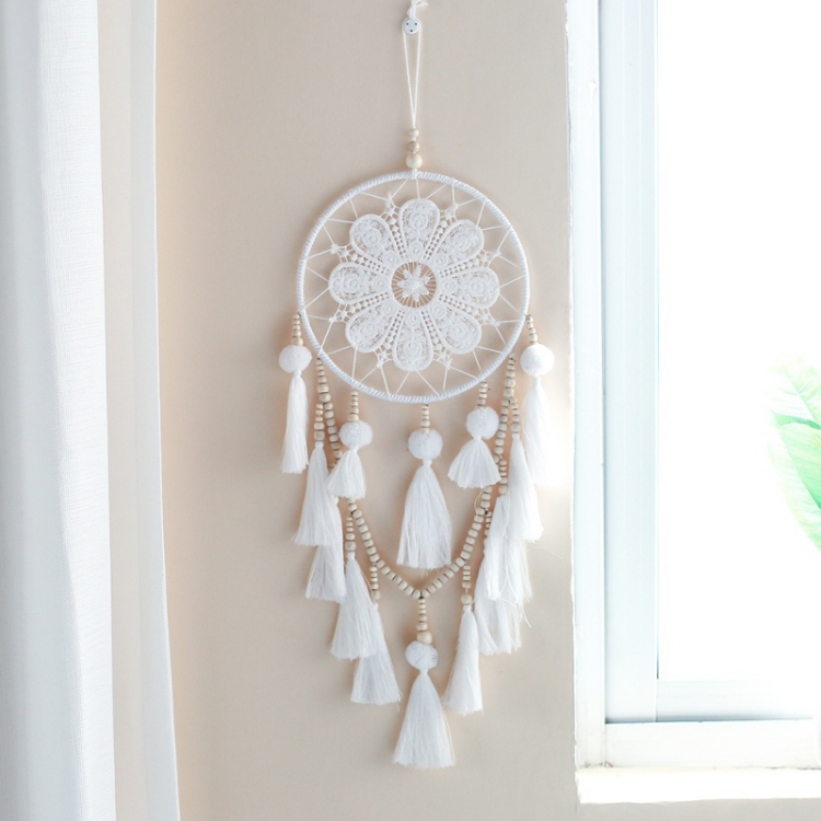 

Party Creative Hand-Woven Crafts Dream Catcher Home Car Wall Hanging Decoration(White)
