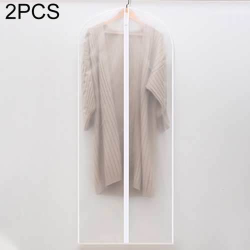 

2 PCS Transparent Wardrobe Storage Bags Cloth Hanging Garment Suit Coat Dust Cover with Zipper, Specification:60cmx100cm