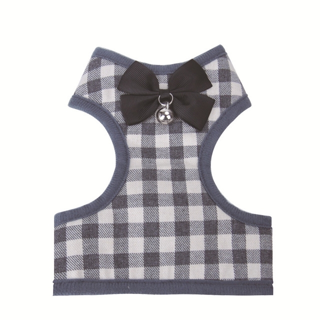 

Adjustable Bow Plaid Vest Lead Pull Rope Leash for Cat Dog Pet(L)