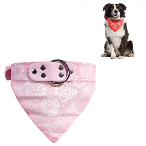 

Adjustable Dog Bandana Leather Printed Soft Scarf Collar Neckerchief for Puppy Pet, Size:L(Pink)