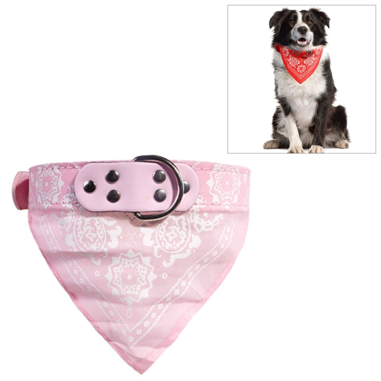 

Adjustable Dog Bandana Leather Printed Soft Scarf Collar Neckerchief for Puppy Pet, Size:M(Pink)