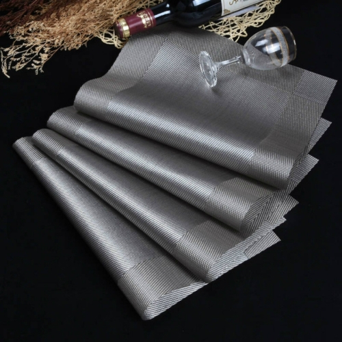 

10 PCS Placemat Fashion PVC Dining Table Mat Fisc Pads Bowl Pad Coasters Waterproof Table Cloth Pad Slip-resistant Pad(Silver Grey)