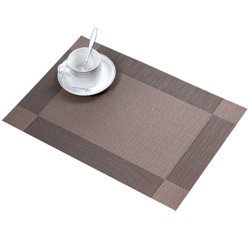 

10 PCS Placemat Fashion PVC Dining Table Mat Fisc Pads Bowl Pad Coasters Waterproof Table Cloth Pad Slip-resistant Pad(Brown)