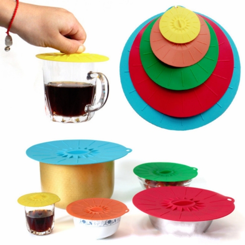 

5 in 1 Food Grade Silicone Fresh Keeping Cover Food Sealing Cover Bowl Lid Set