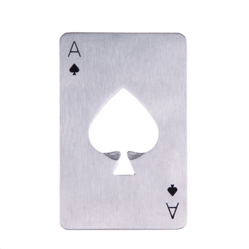 

2 PCS Stainless Steel Bottle Beer Opener Poker Playing Card Spades Soda Bottle Cap Opener(White)