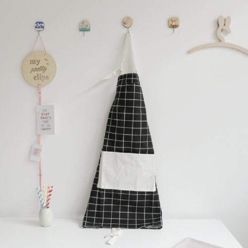 

Geometric Pattern Parent-child Waterproof Oil-proof Apron, Style:Black Plaid-adult