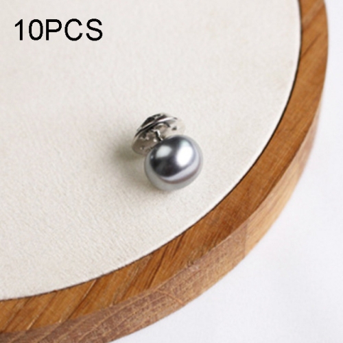 

10 PCS Versatile Pearl Stud Buckle Anti-light Collar Buttonigan Shawl Pin Needle Diy Scarf Collar Pin Brooch Pin(Sliver)