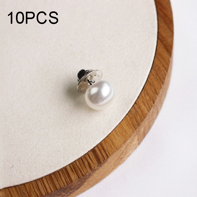 

10 PCS Versatile Pearl Stud Buckle Anti-light Collar Buttonigan Shawl Pin Needle Diy Scarf Collar Pin Brooch Pin(White)