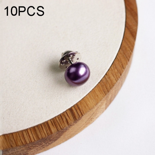 

10 PCS Versatile Pearl Stud Buckle Anti-light Collar Buttonigan Shawl Pin Needle Diy Scarf Collar Pin Brooch Pin(Purple)