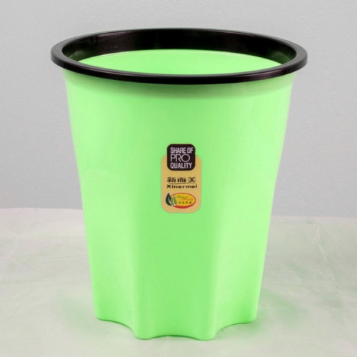

10 PCS Xinermei Household Plastic Uncovered Round Pressure Ring Trash Can, Size: 16.5x23.5x26cm(Green)