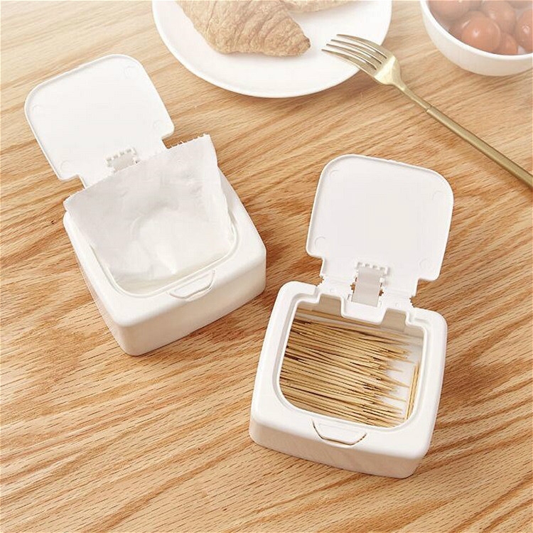 

Single Grid Desktop Key-type Storage Box Household Small Objects Dustproof Storage Box with Lid(White)
