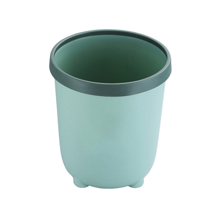 

10 PCS Household Living Room Cute Girl Press-ring Trash Can Bedroom Bathroom Toilet Paper Basket, Size:S 22.5x25cm(Green)