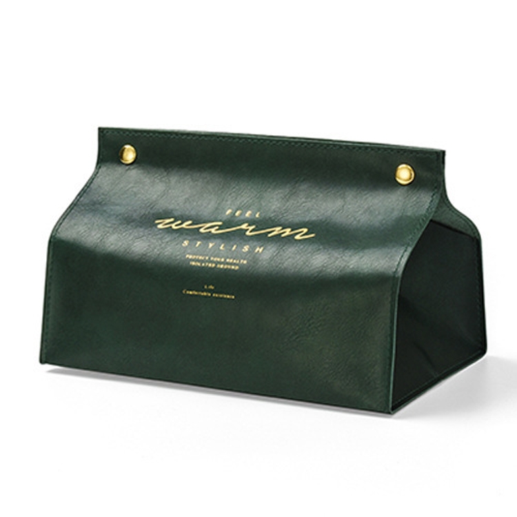 

Retro PU Leather Snap-on Drawer Box Home Car Tissue Box(Green)