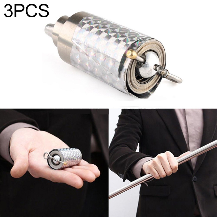 

3 PCS 110cm Length Magic Props Stick Silver Metal Elastic Stick