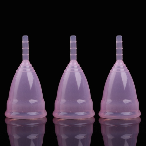 

3 PCS Reusable Soft Cup Silicone Menstrual Cup, Size:Small(Pink)