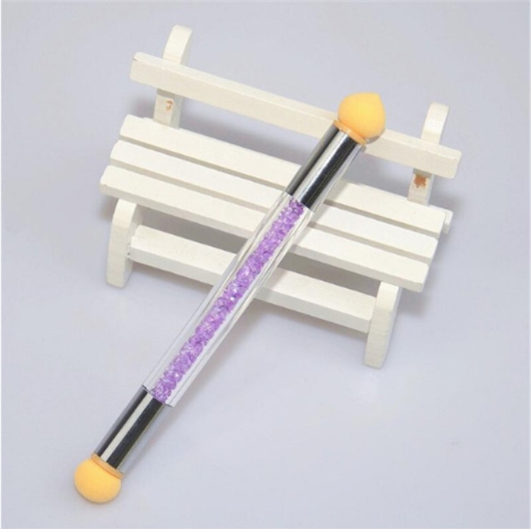 

3 PCS Nail Smudge Pen Diamond Rod Double Head Sponge Smudge Gradient Pen(Purple)