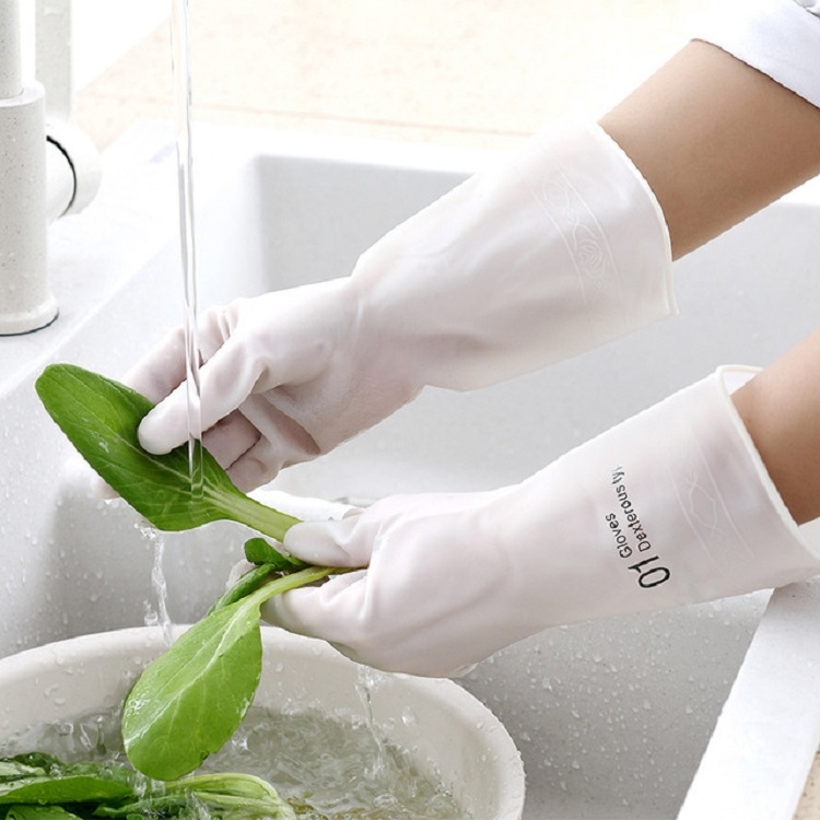 

10 Pairs Kitchen Washing Vegetables Washing Clothes Rubber Brush Bowl Leather Gloves, Size:M