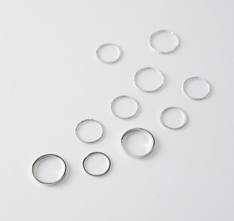

Simple Design Vintage Joint Rings Sets(J7214 Sliver)