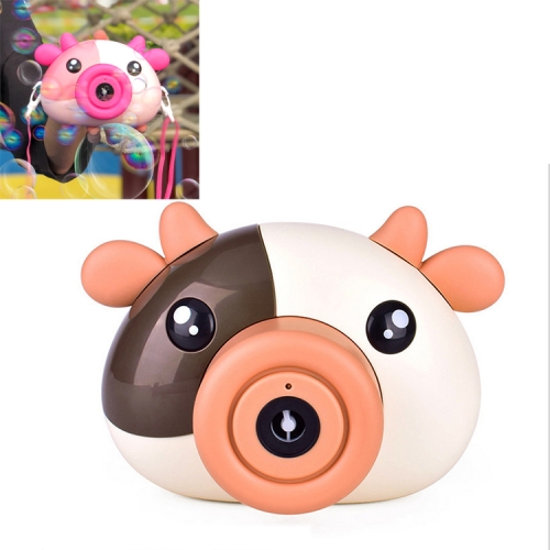 

Multi-functional Cute Cow Cartoon Automatic Bubble Machine Camera Toys(Brown)