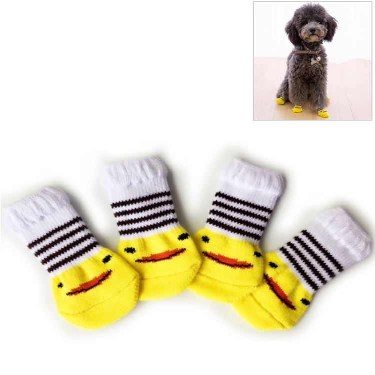 

2 Pairs Cute Puppy Dogs Pet Knitted Anti-slip Socks(Duckling)