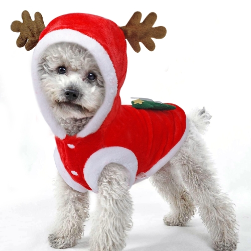 

Christmas Dog Clothes for Small Dogs Santa Dog Costume Winter Pet Coats, Color:Red(M)
