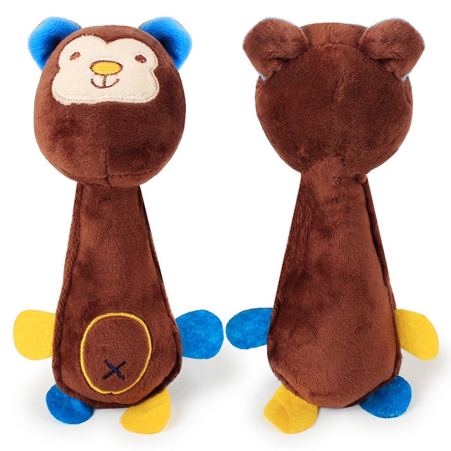 

60334 Funny Animal Shape Pet Puppy Dog Toys Soft Plush Sound Squeaky Chew Toy, Size:21x7.3cm(Monkey)
