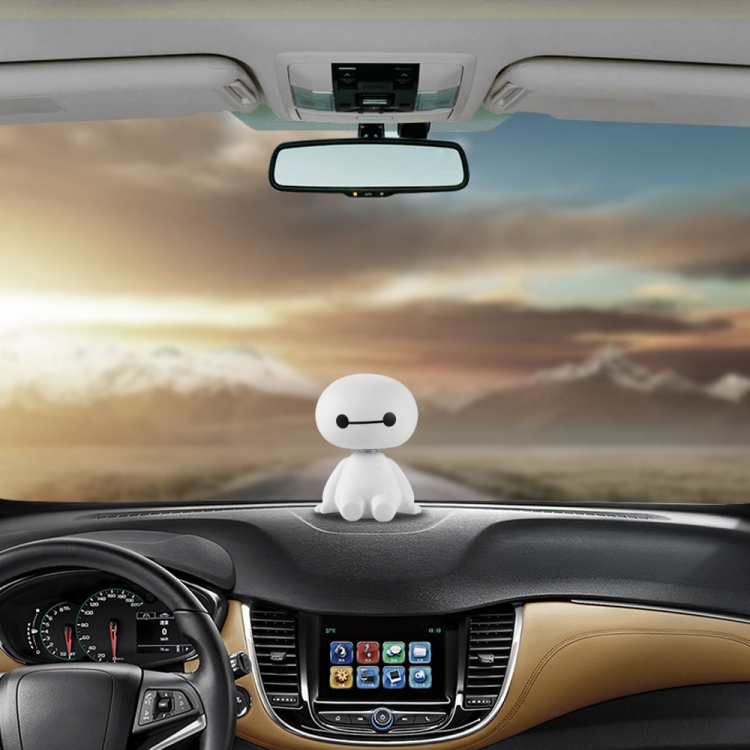 

Cartoon Plastic Baymax Robot Shaking Head Figure Car Ornament