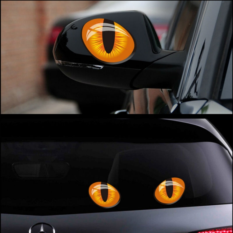 

10 PCS Cute Simulation Cat Eyes Car Sticker 3D Rearview Mirror Vinyl Decal, Size: 10x8cm