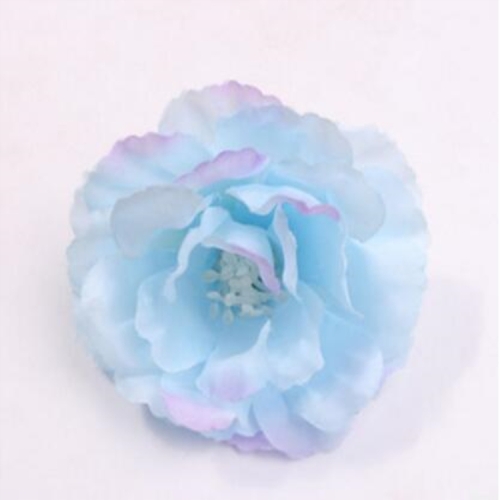 

10 PCS Blooming Peony Silk Artificial Flower For Wedding Party Home Room Decoration Marriage Shoe Hats Accessories Handmade Craft(Blue)