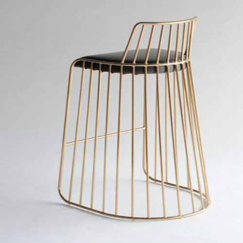 

Nordic Minimalist Modern Gold Wrought Iron Lounge Bar Chair(High bar chair)