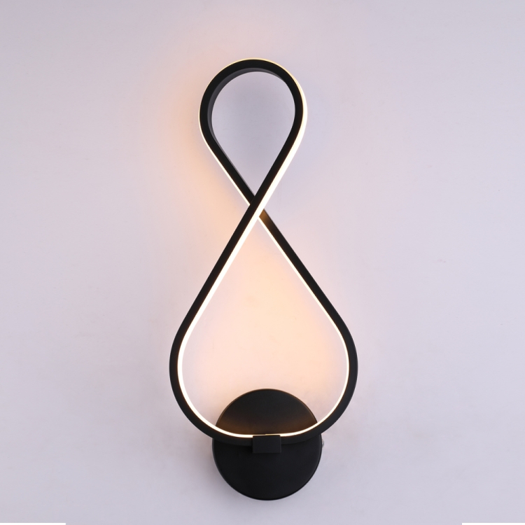 

Creative Aluminum Die-casting Bedroom Bedside Stairs Hotel Room Aisle LED Wall Lamp, Color Temperature:Warm White, Model:Q-10(Black)