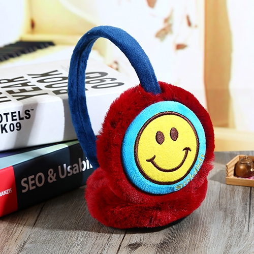 

Winter Smiling Face Ear Cover Warmer Headband(jujube red)