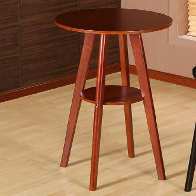 

Solid Wood Bar Table Double Round Coffee Table(Brown)